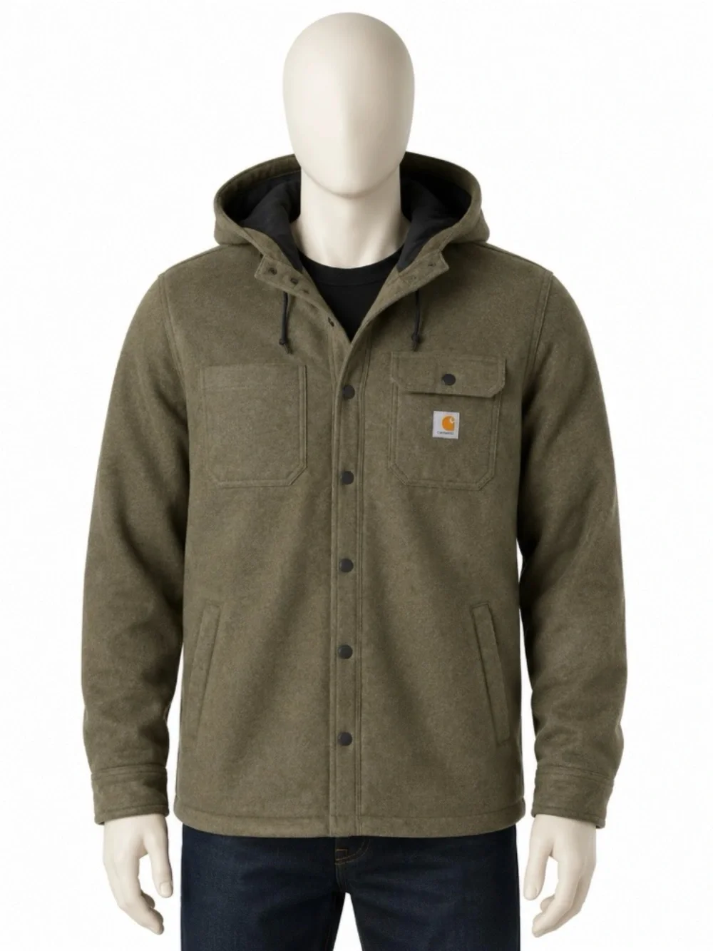 Carhartt Men's Rain Defender Relaxed Fit Heavyweight Hooded Shirt Jac S